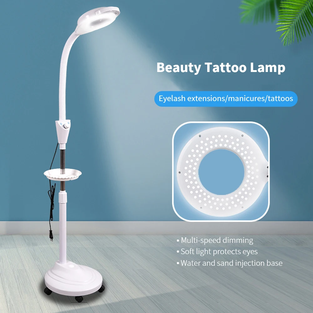 Dental Medical Adjustable LED Lamp 170CM 24W 4000K With Pulleys LED Lamp For Beauty Facials Eyebrow False Eyelash Grafting