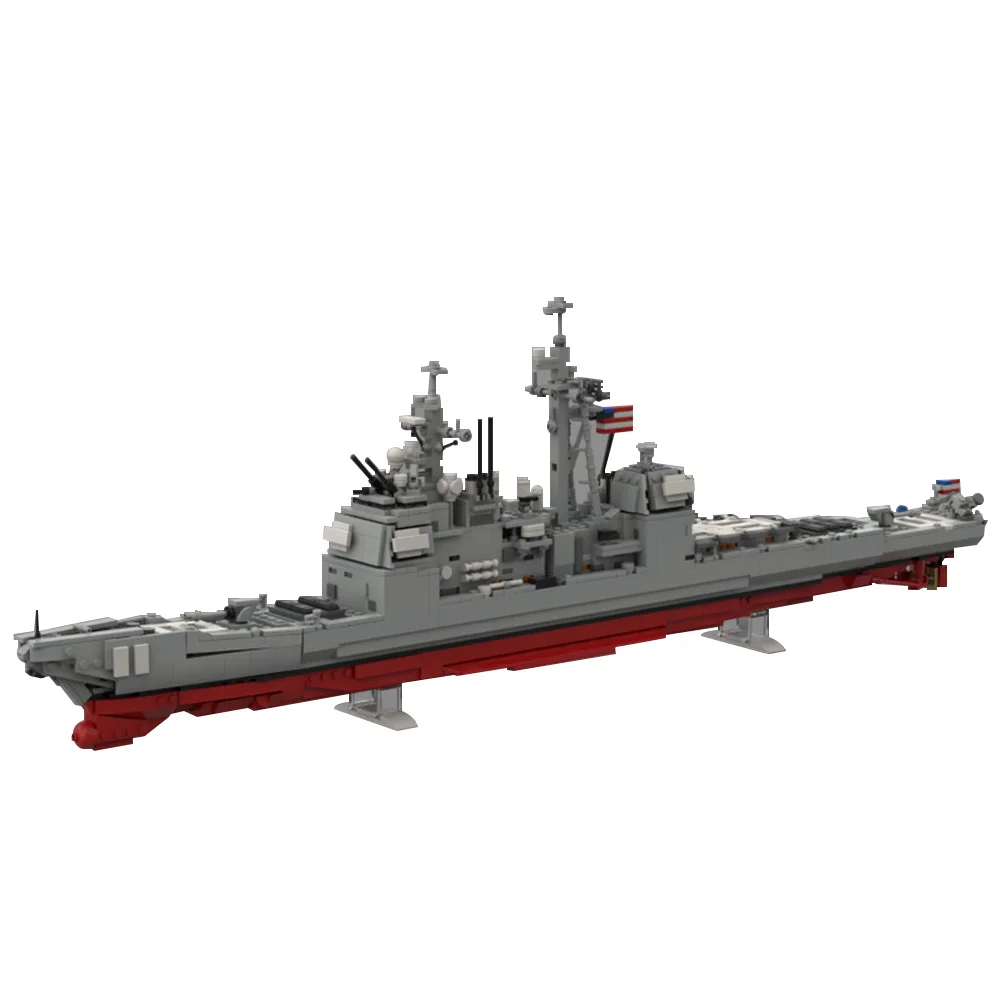 Gobricks MOC-212474 Ticonderoga - CG-72 USS Vella Gulf bloques de construcción buque de guerra ladrillos juguetes regalo