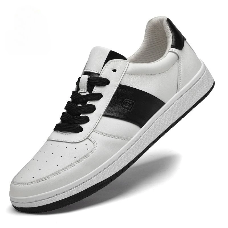 

2026 Trendy Little White Shoe Head Layer Leather Soft Bottom Daily Leisure Sports Versatile Board Shoes Men's Shoes