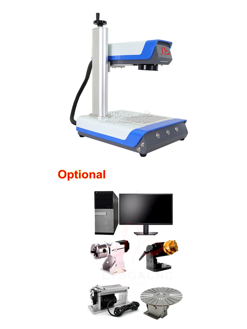 LY Mini Fiber Laser Marking Machine Support Rotation Axis 50W 30W 20W UV 5W Metal Engraving Machine for PVC Plastic Steel