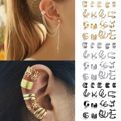 LATS Orecchini a clip per orecchio con foglie color oro neri non penetranti per donna Uomo Orecchini con polsino per orecchini con cartilagine finta Commercio all'ingrosso di gioielli