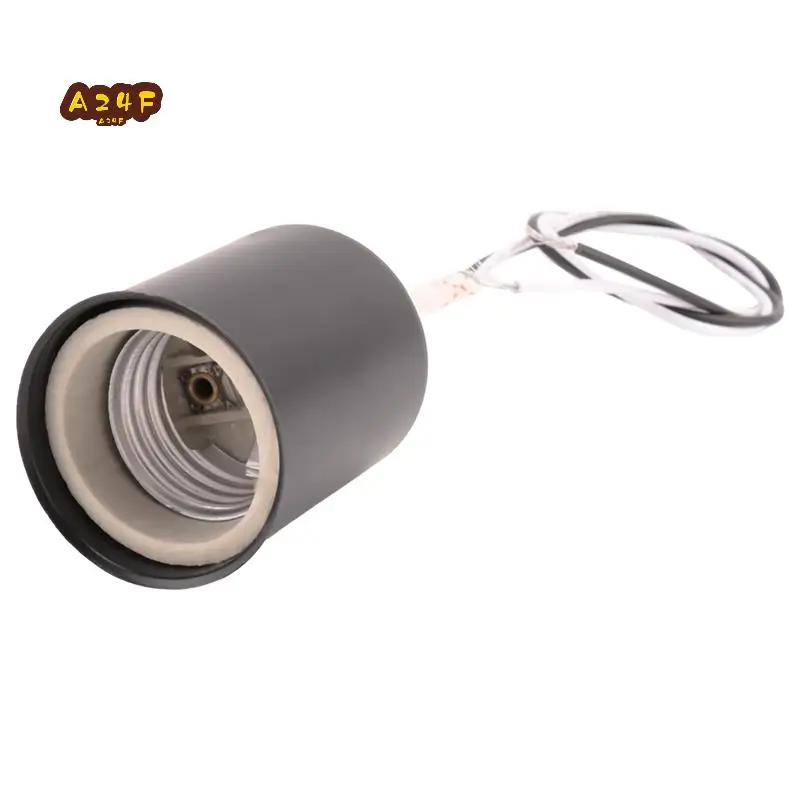 

A24F-E27 Screw Base Round LED Light Bulb Lamp Socket Holder Adapter Metal Lamp Holder With Wire