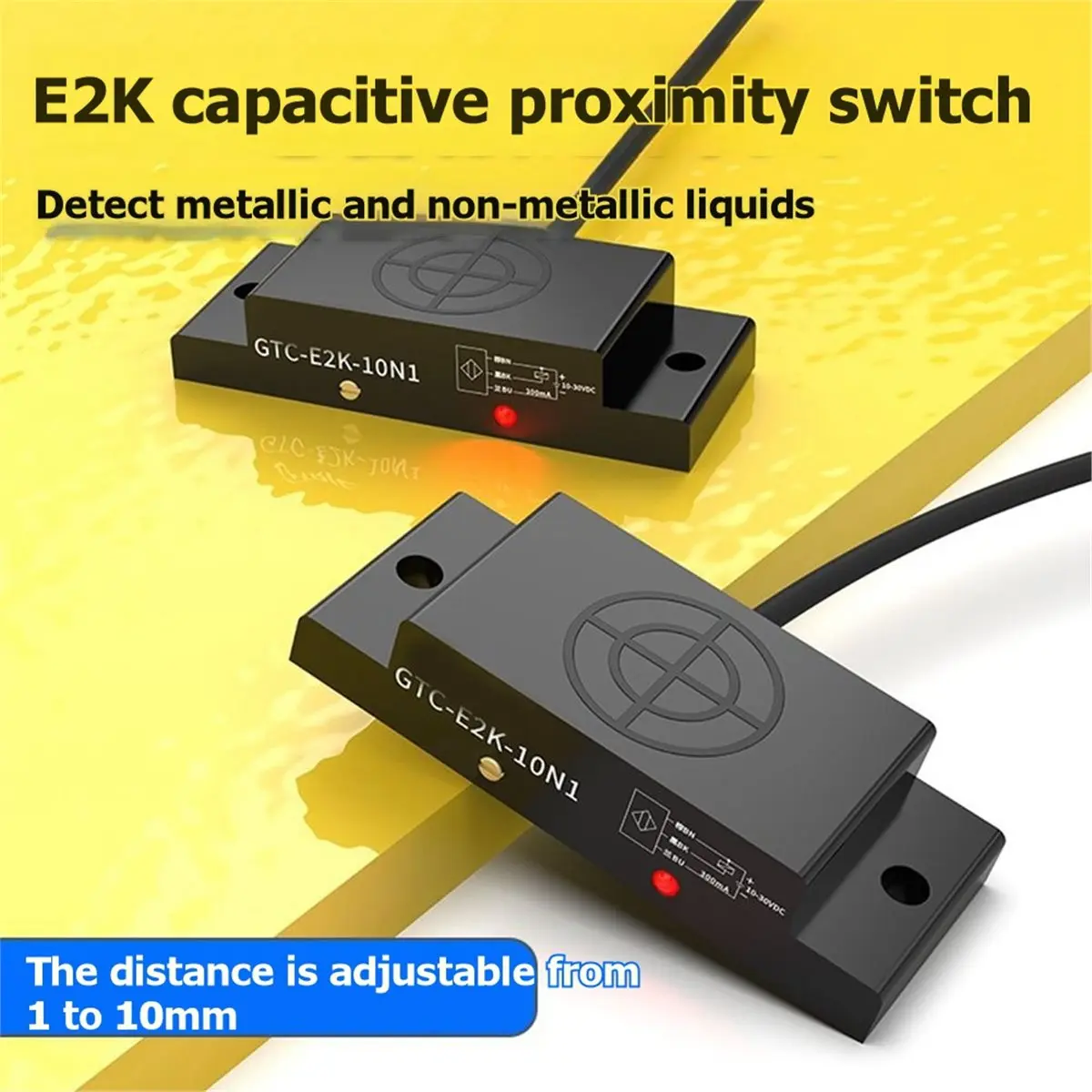 L73A NEW E2K Series Proximity Sensor Matrix Capacitive Switch 10-30V DC 3-Wire NPN PNP Sensing Distance 10mm Adjustable