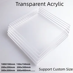 Transparent Plexiglas Clear Plastic Acrylic Sheet Board Organic Glass Polymethyl Methacrylate DIY Display Box 1mm 2mm 3mm 5mm