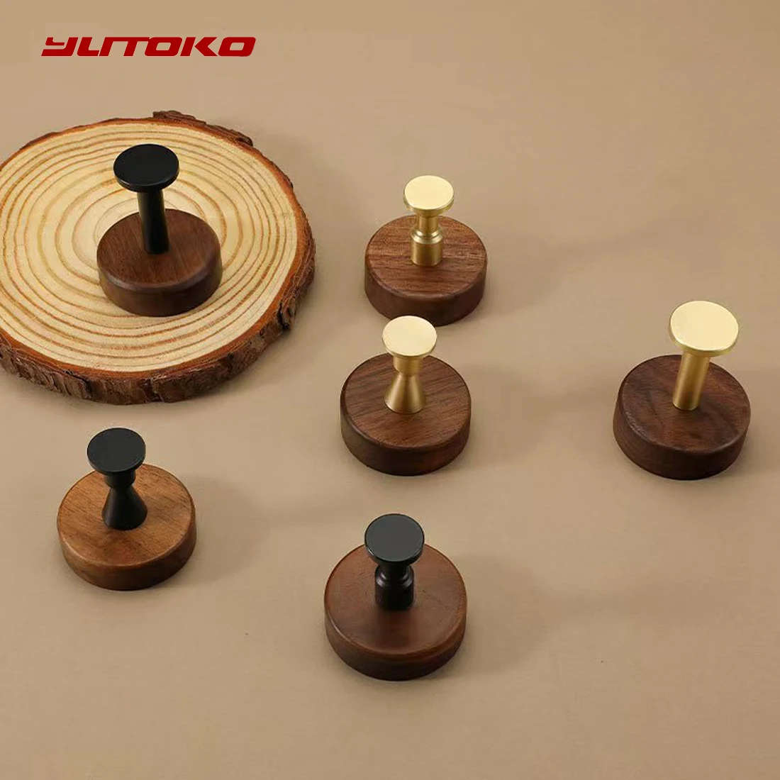 Gancho de madera para abrigo de nogal, colgador de ropa, bata, perchero minimalista moderno, colgador de armario, toalla para el hogar, decoración de llaves, 1 ud.