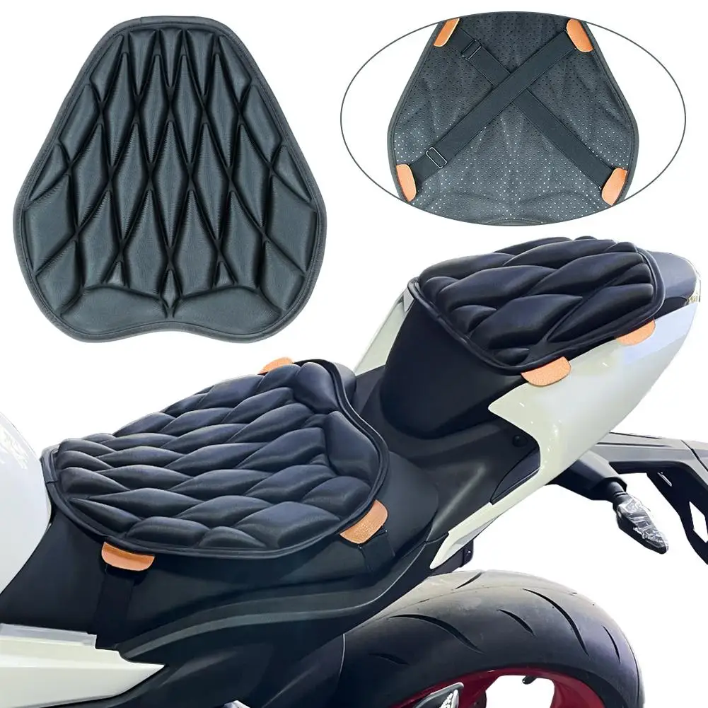 Motorcycle Seat Cushion Sun Protection Heat Insulation Breathable EVA Waterproof Shock-absorbing Passenger Cushion for Long Ride