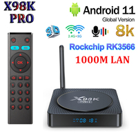 X98K PRO Smart TV Box RK3566 Android 11 4GB 32GB BT USB3.0 2.4G/5G Dual Wifi 1000M 4K 8K 3D Media Player Set Top Box TVBOX