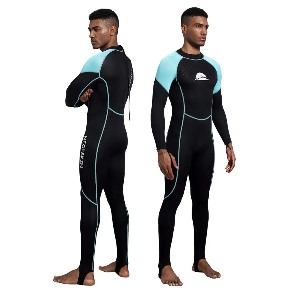 Men\'s 2mm Neoprene Wet Suits Full Body Wetsuit for Diving Snorkeling Surfing Swimming Canoeing in Cold Water Back Lanyard Zipper