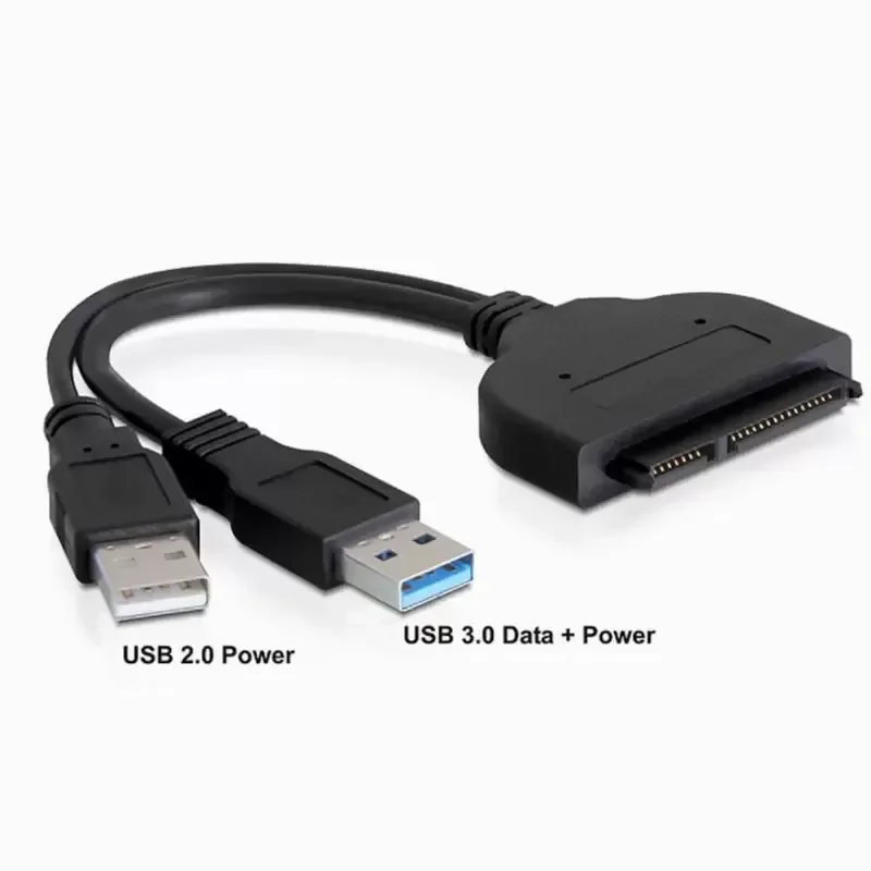 Dual Head Power Supply Notebook SATA Serial SSD Hard Disk USB 3.0 Adapter Cable Easy Drive Cable