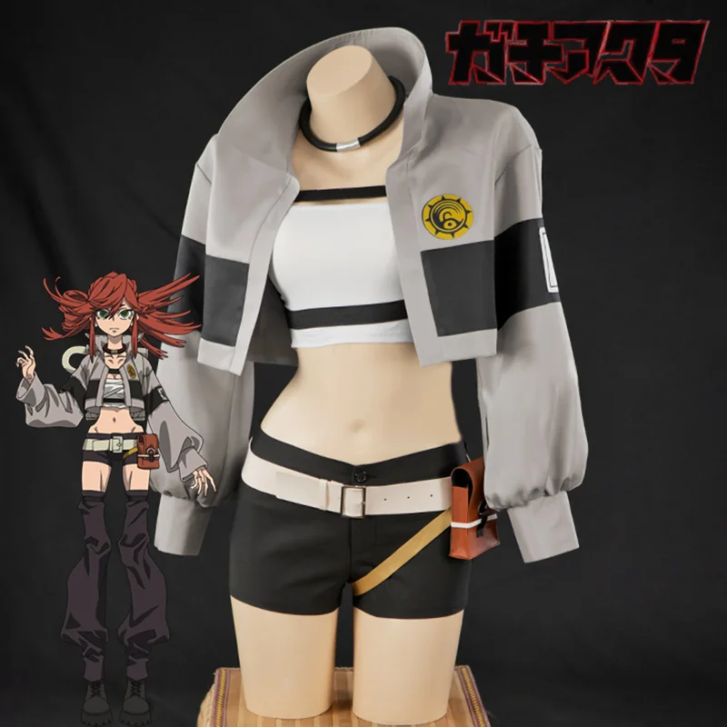 

Anime GACHIAKUTA Liu Cosplay Costume Adult Women Coat Short Belt Legging Crop Top Full Set Accessoies Suit Uniform Outfits