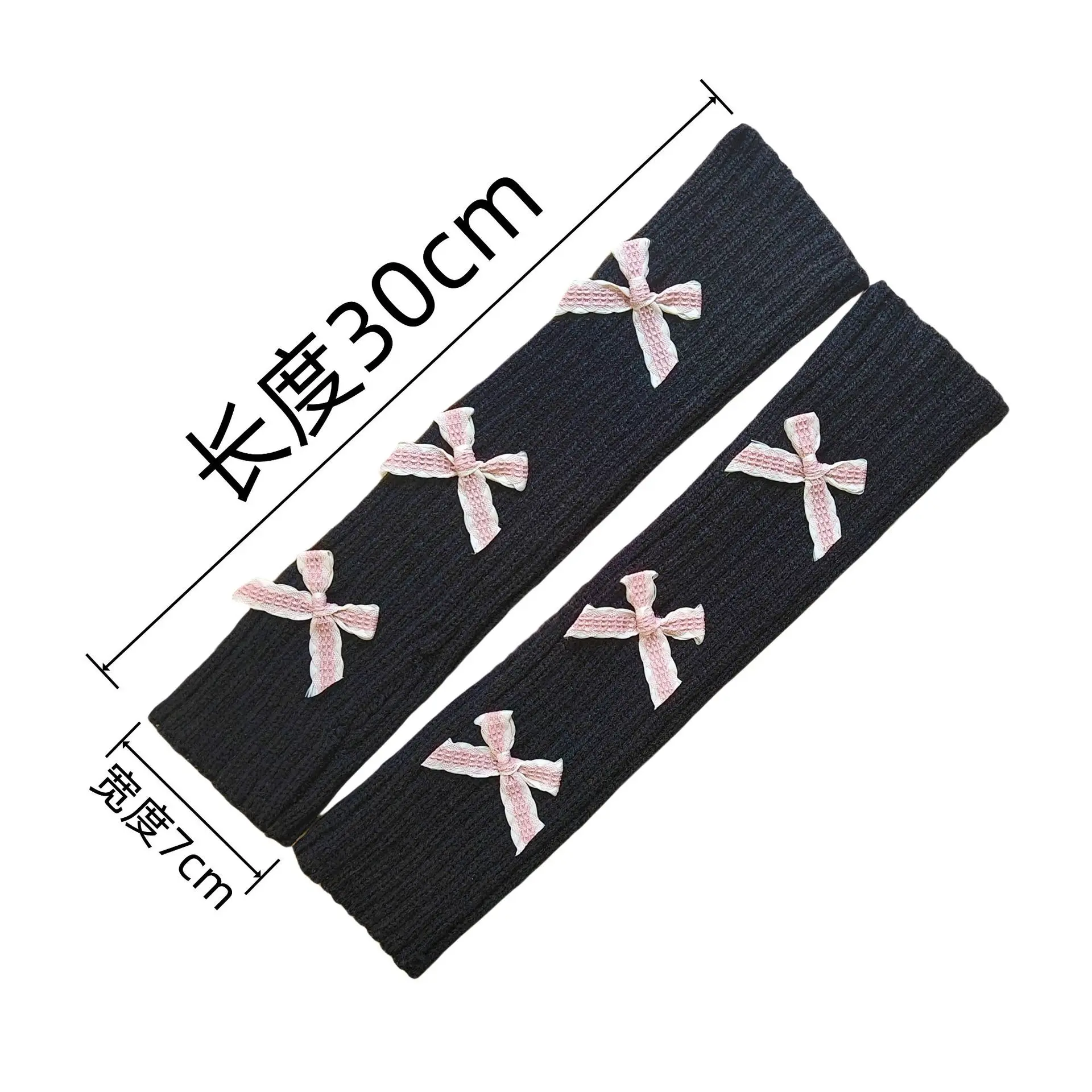 Y2K القوس أصابع قفازات النساء طويلة متماسكة مدفئات للذراع مترهل الأكمام منفعل لطيف شتاء دافئ الأيدي الحرة قفازات