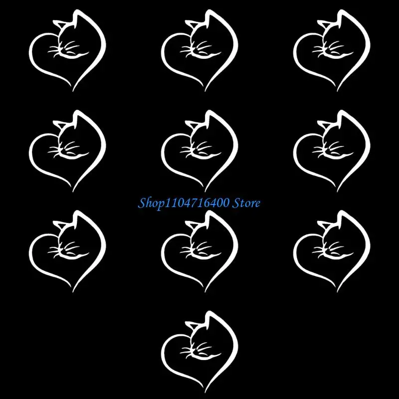 

y1gd Cats Design Reflective Window Sticker Strong PVC Auto Decal Easy To Remove