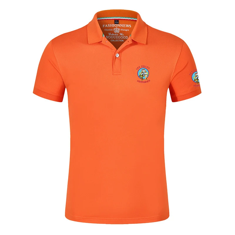 2025 Summer Man's Breaking Bad LOS POLLOS Logo Print Slim Breathable Quick-Drying Perspiration Sports Short-Sleeved Polo Shirt