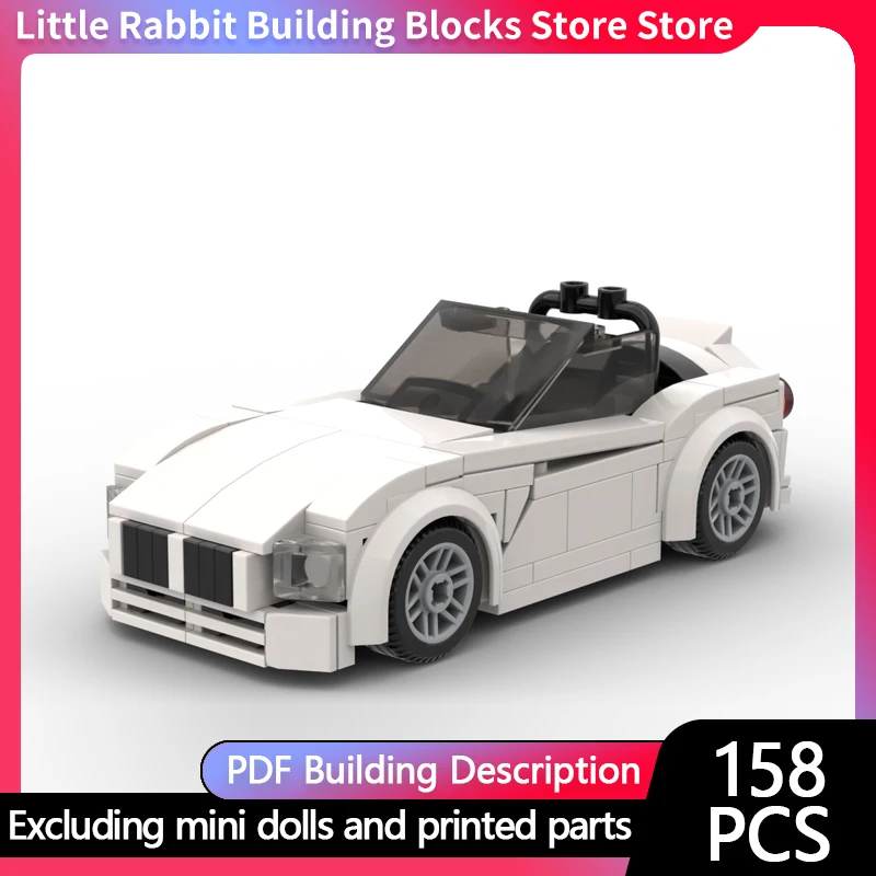 Speed Racing Car Model MOC Building Bricks Z4 Two-Door Sports Car Modular Technology Children Holiday Gifts Assemble Toys Suit