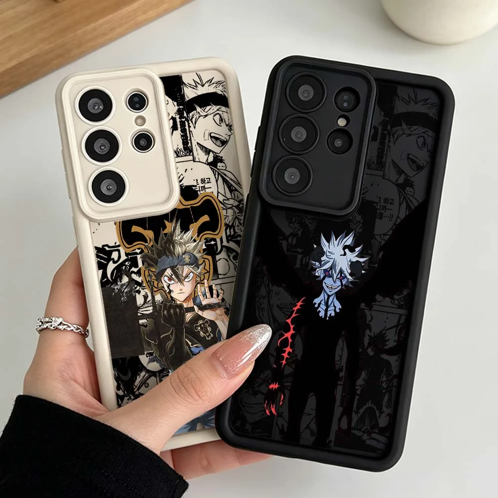 Black Clover Cool Phone Case For Samsung Galaxy S26 S25 S24 S23 S22 S21 S20 Ultra Plus FE Eye Ladder Silicone Cover