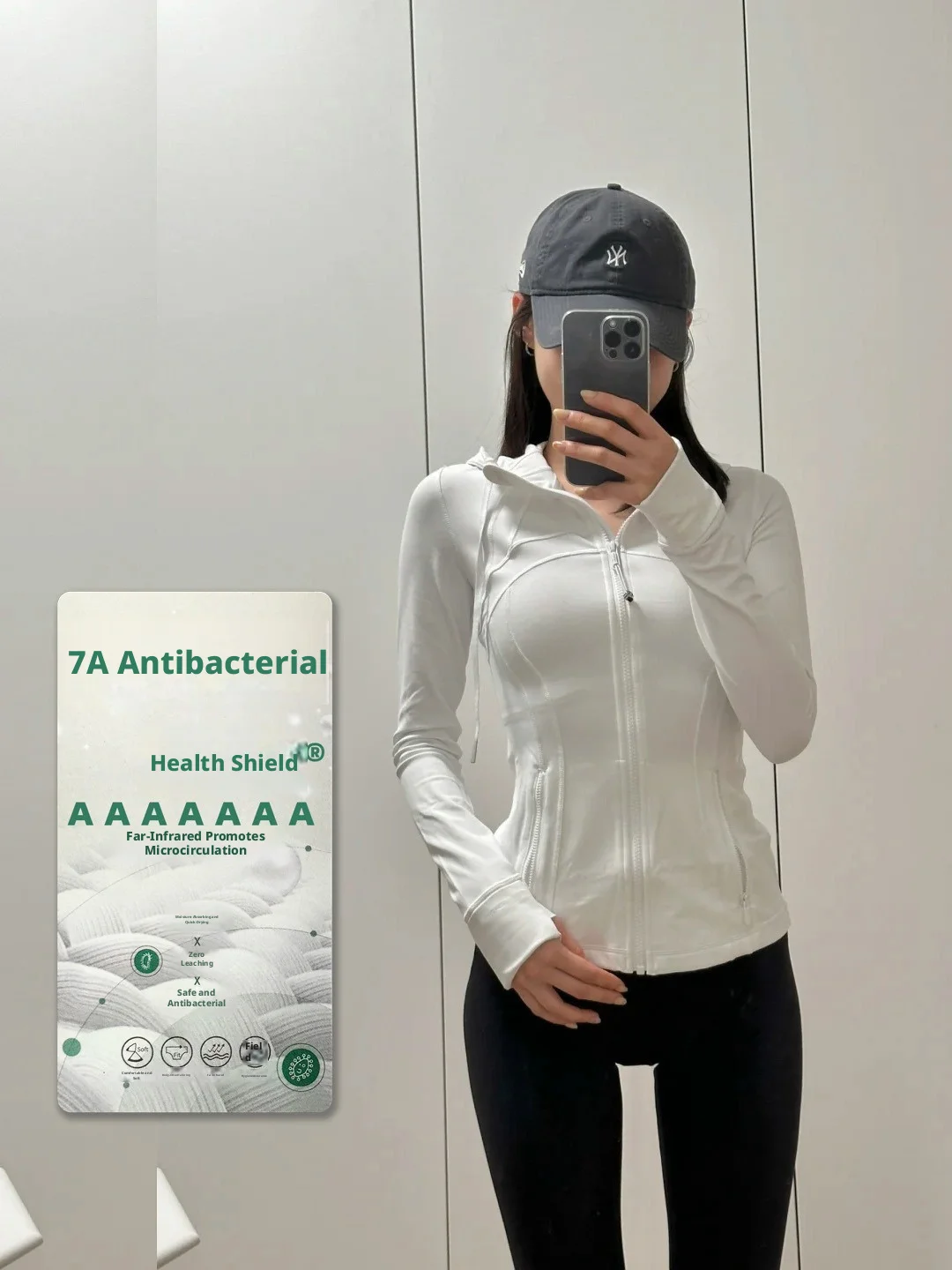 New version of summer thin hooded jacket, quick-drying, slimming, tight-fitting, sporty, stretchy yoga coat, figure-flattering, waist-cinching, for stylish women