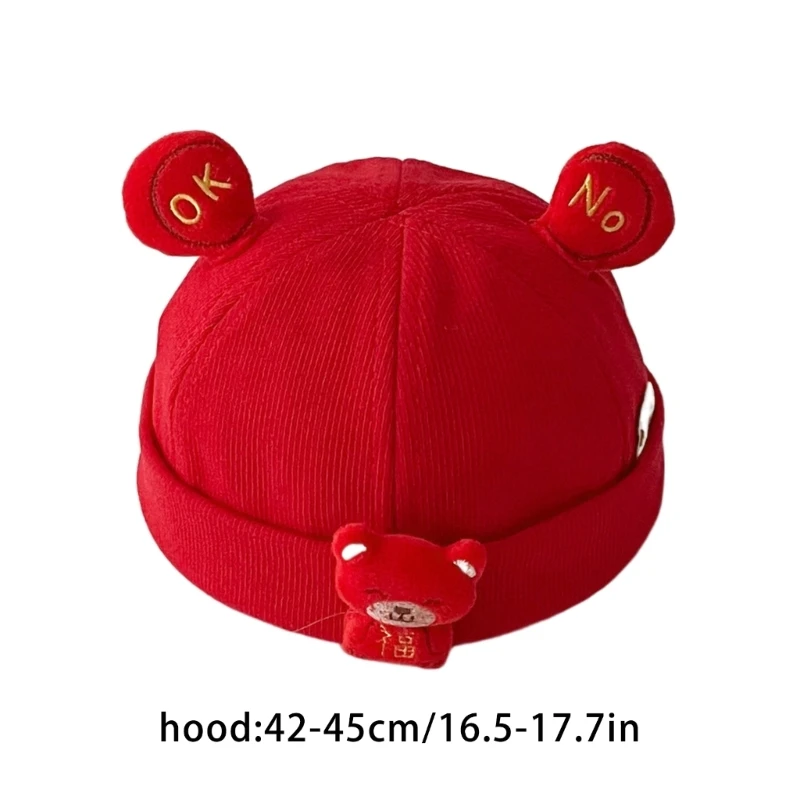 Topi Bonnet Bayi Baru Topi Beanie Merah Bayi Baru Lahir Topi Imut Lembut Topi Hangat Musim Dingin