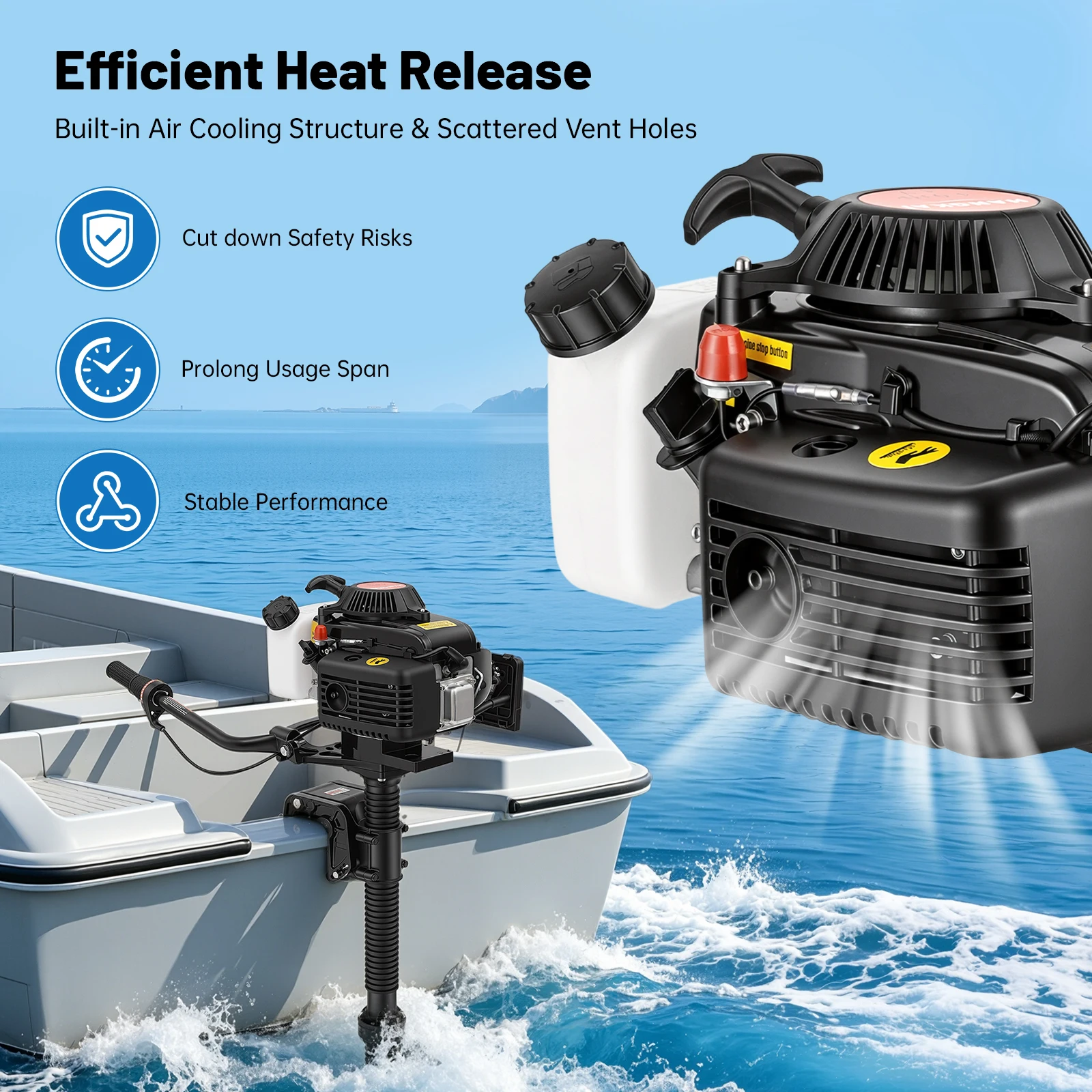 Motor fueraborda de gasolina, - Electric Outboard Motor 3Hp reseña y precio