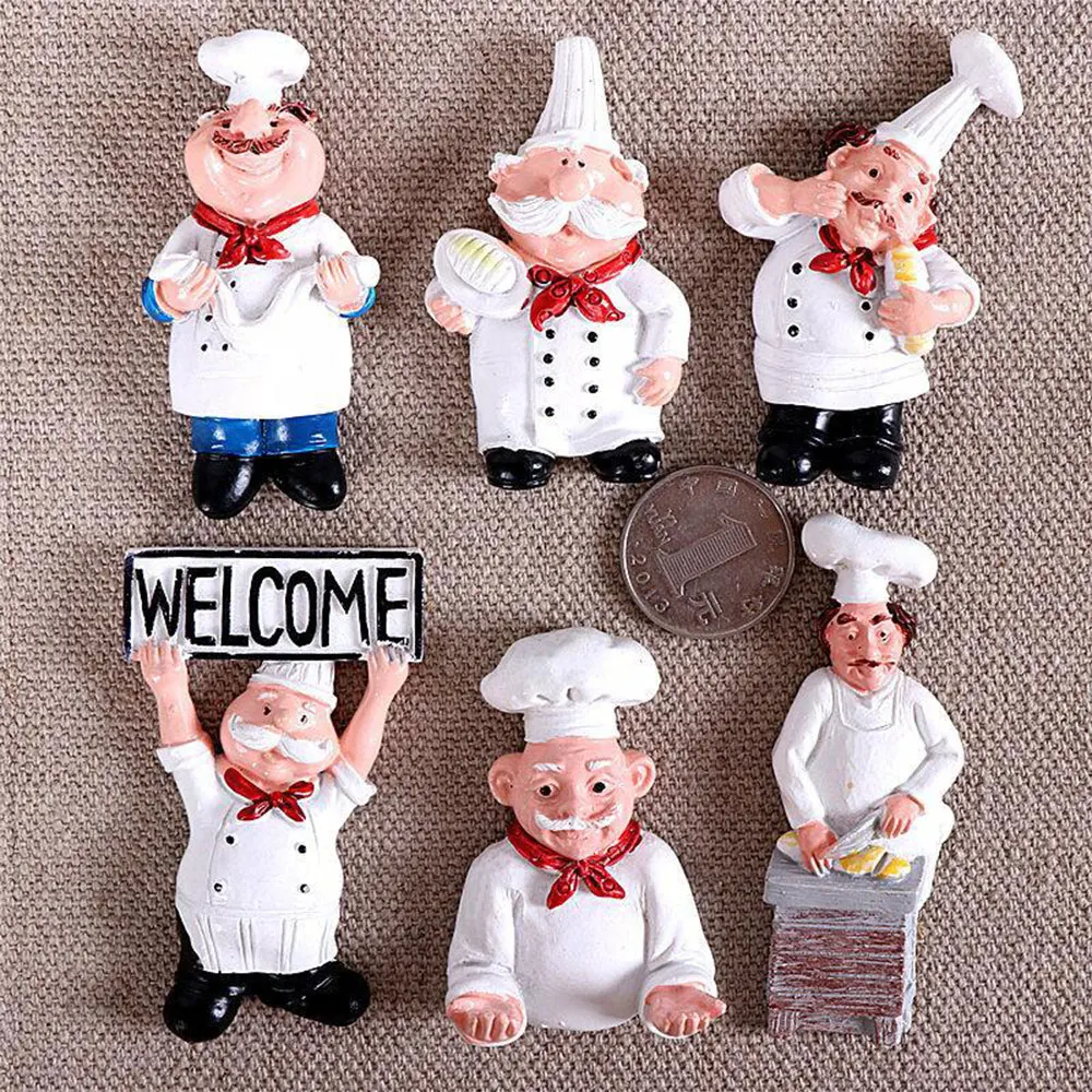 Cartoon Creative 3D Bread Chef Message Home Decor Fridge Magnet Refrigerator Decoration Gift For Kitchen Sticker Poster Notes