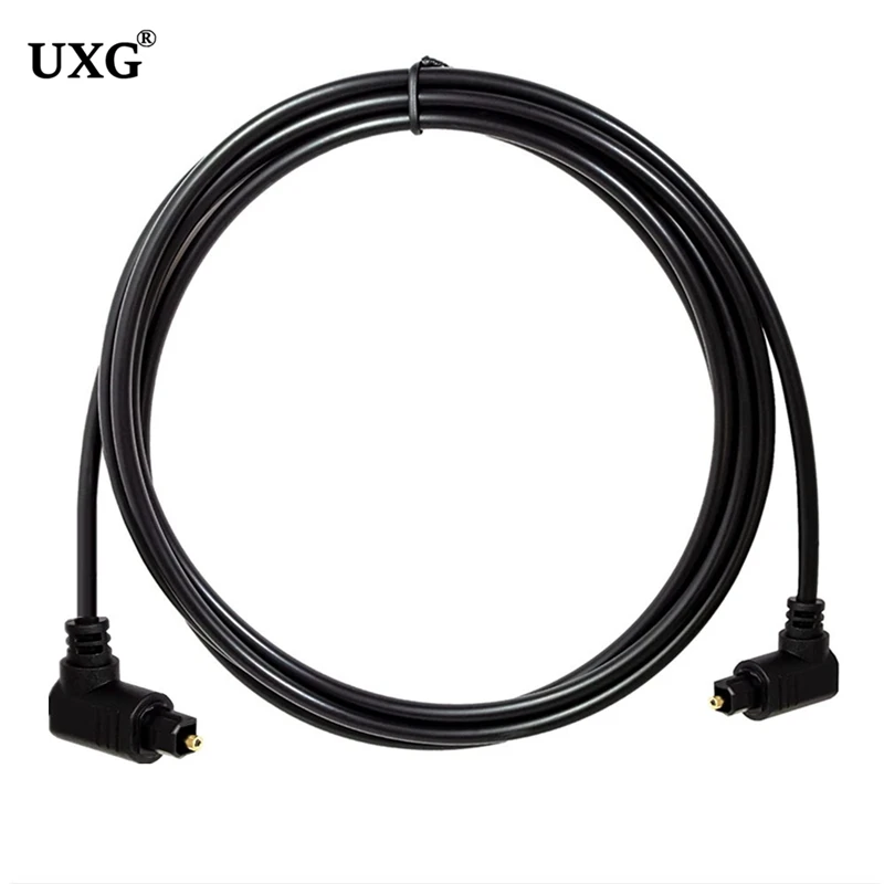 90 stopni cyfrowy optyczny Adapter przewodu Audio Toslink pozłacany 1m 0.5m 2m kabel SPDIF do Blueray PS3 XBOX DVD