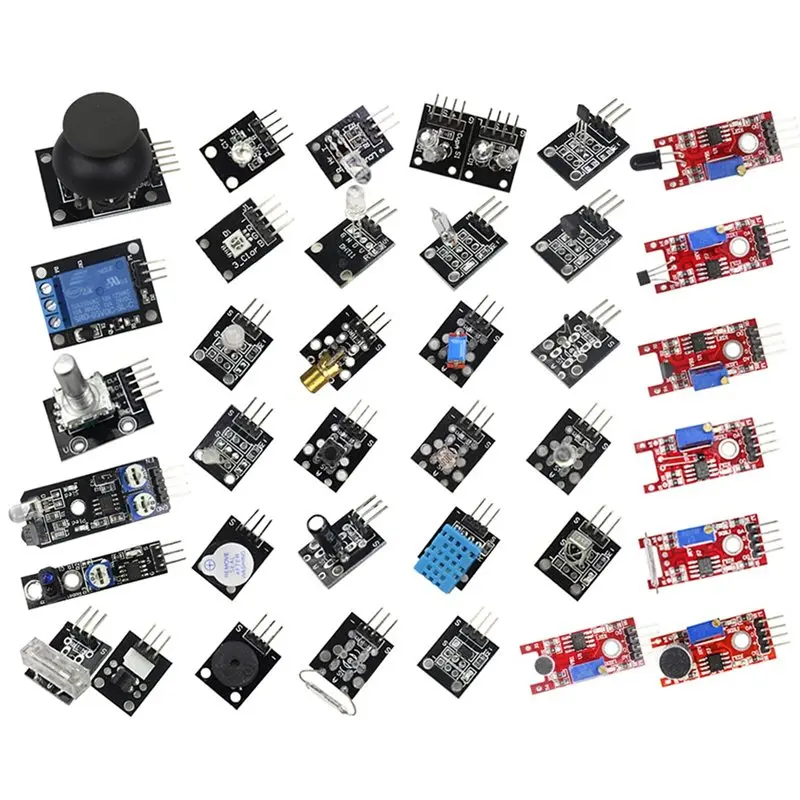 ABKN-For Arduino MCU Compatible 37-In-1 Sensor Module Kit-Starter Set Ideal For Electronics Enthusiast Projects