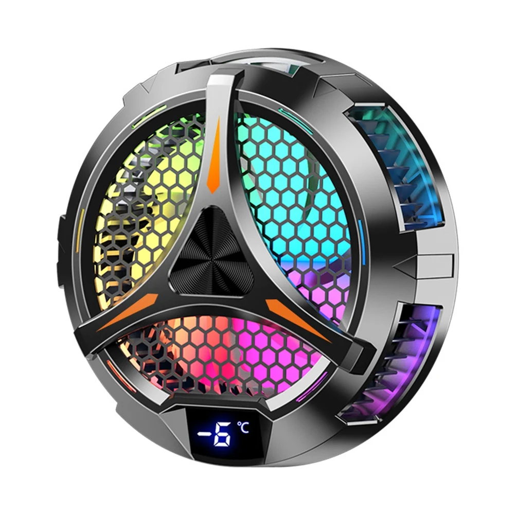 ABGN X42 Tablet Radiator Tablet Cooler RGB Colorful Lighting 10cm Magnetic Semiconductor Cooler Cooling Fan for Tablet