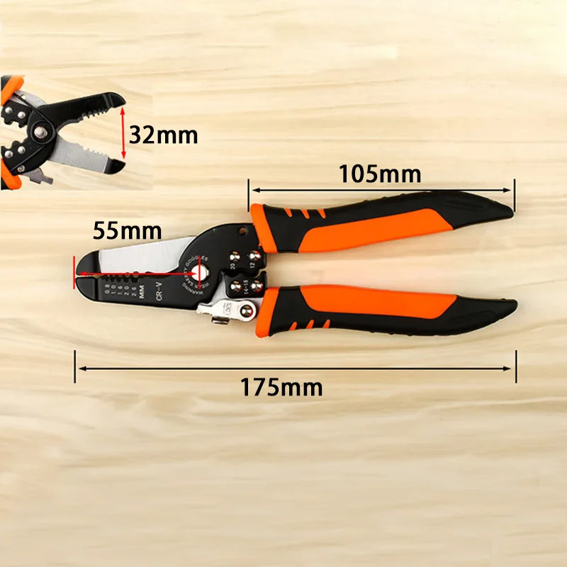 Wire strippers/cutter/crimping pliers for wire stripping, cable cutting, crimping tools