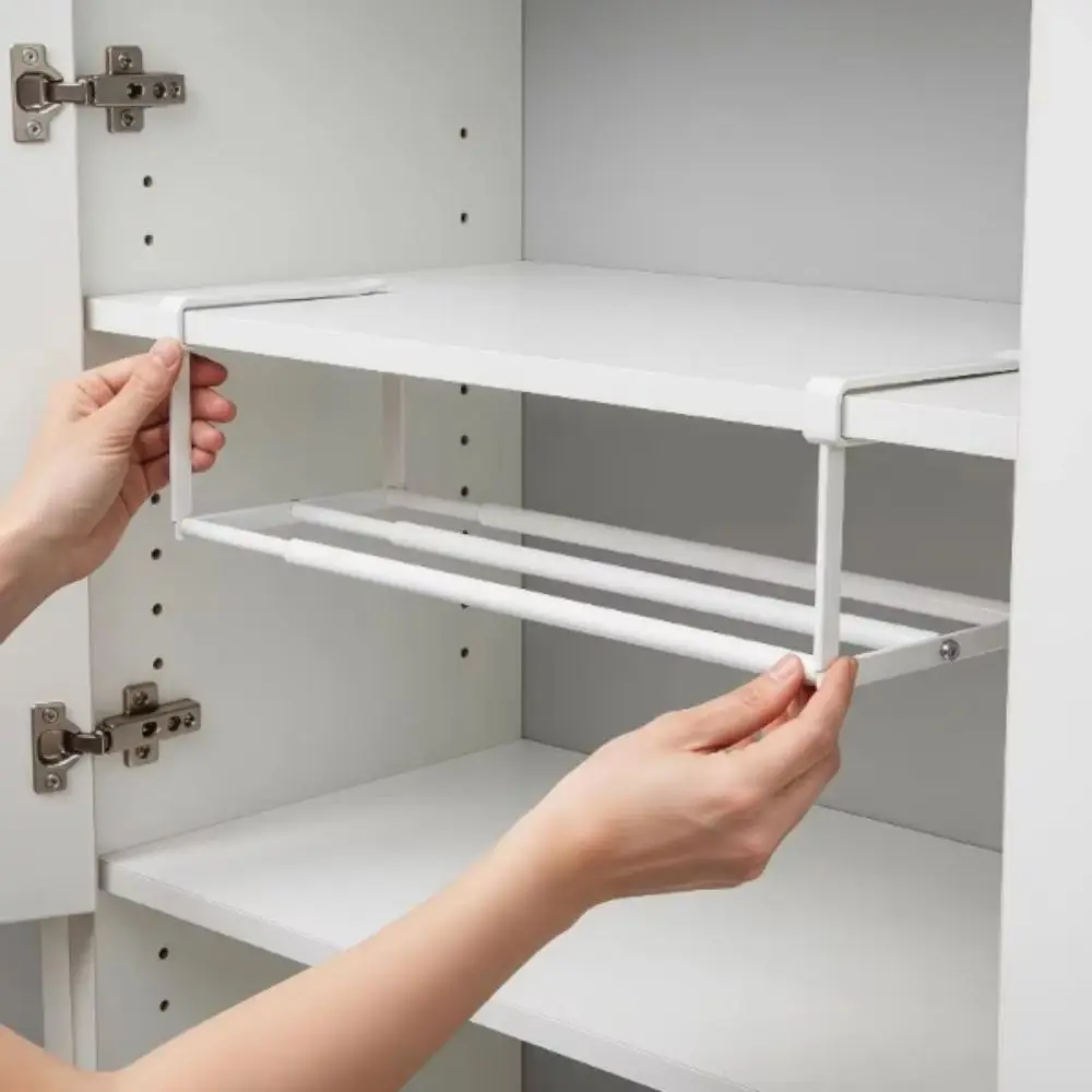 Bookshelf Space Saving Metal Shoe Rack Extendable No Drill Hanging Storage Rack Layered Shelf New Shoe Rack Kitchen Organization