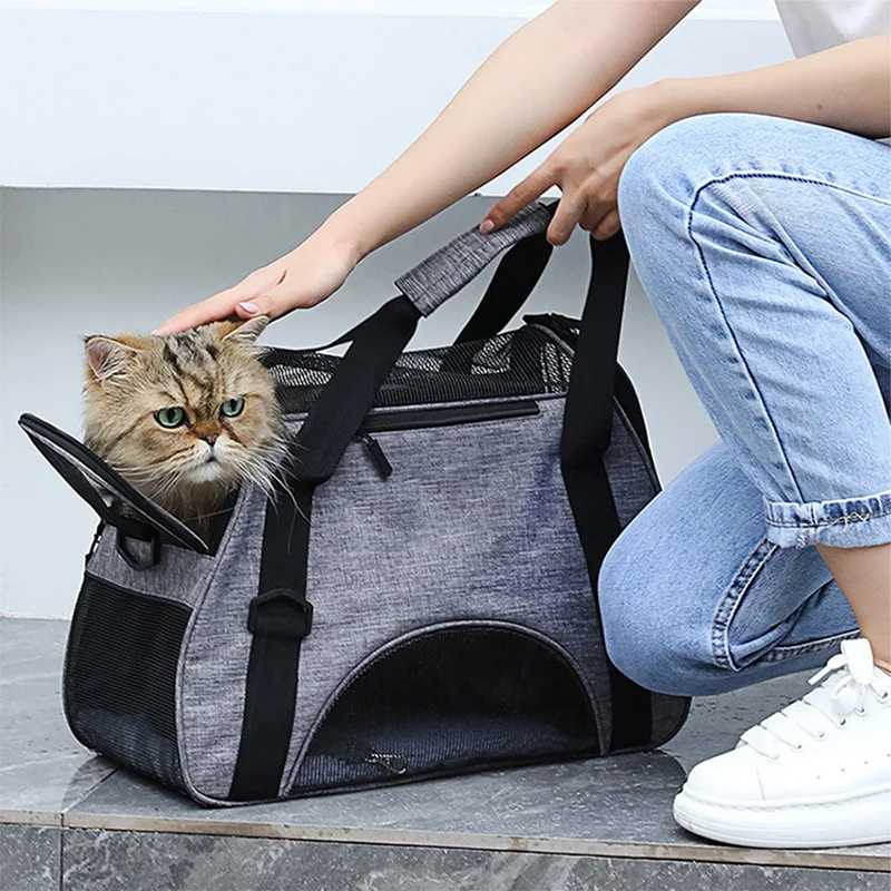 Cat Bags Portable Puppy Dog Carrier Bag Cats Handbag Mesh Breathable Foldable Travel Pet Bag Pet Carrying Supplies