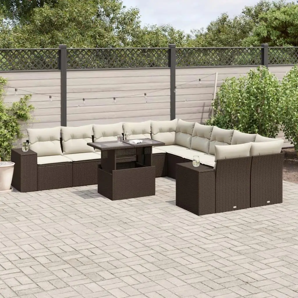 

Comfortable Large Brown PE Rattan Modular Garden Sofa Set for Outdoor Patio Seating Stylish and Durable Design