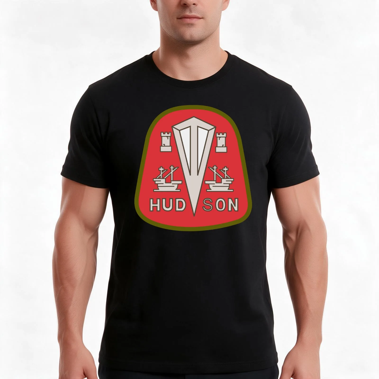 Hudson classic automobiles red logo remake T-Shirt Summer Casual Cotton Tee Oversized Streetwear Tops Vintage Graphic Print
