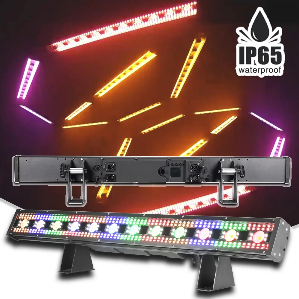 YUER LED 12x15W RGBS + 48x1W White + 288x1w RGBA Lamp Beads Waterproof Bar Light Beam Wash Strobe Effect Dj Disco Outdoor Stage