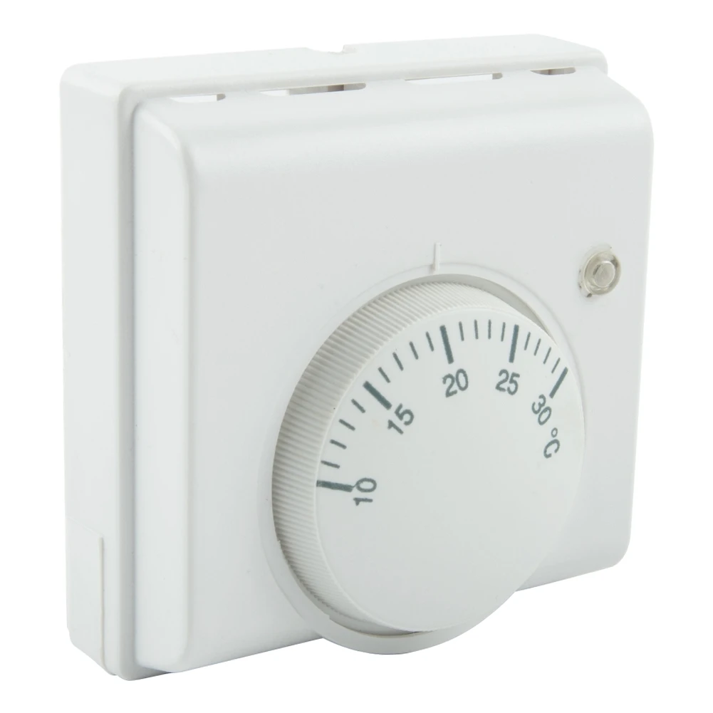 Practical Thermostat Temperature Switch White Room 2 Wire ABS L83 X H83 X T31mm Mechanical Temperature Controller