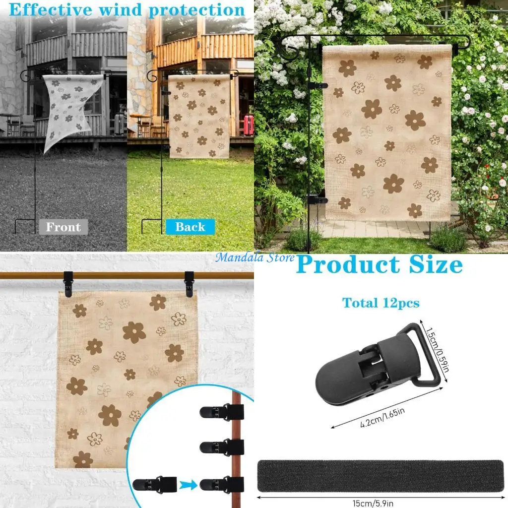 U2JC Windproof Garden Flag Clip for Safe Hold on Flagpoles Durability in Various Weather Condition and Easy Installation