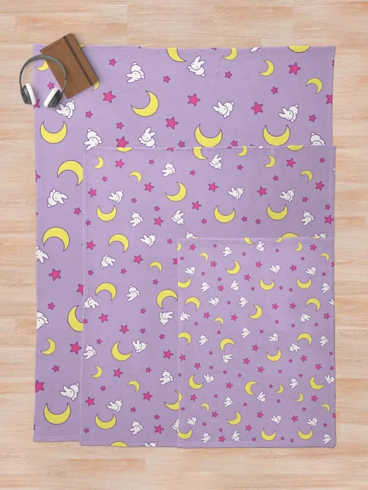 Coperta Usagi-Sailor Moon - Crescent Moon and Bunny Pattern coperta coperta estiva coperta Kawaii