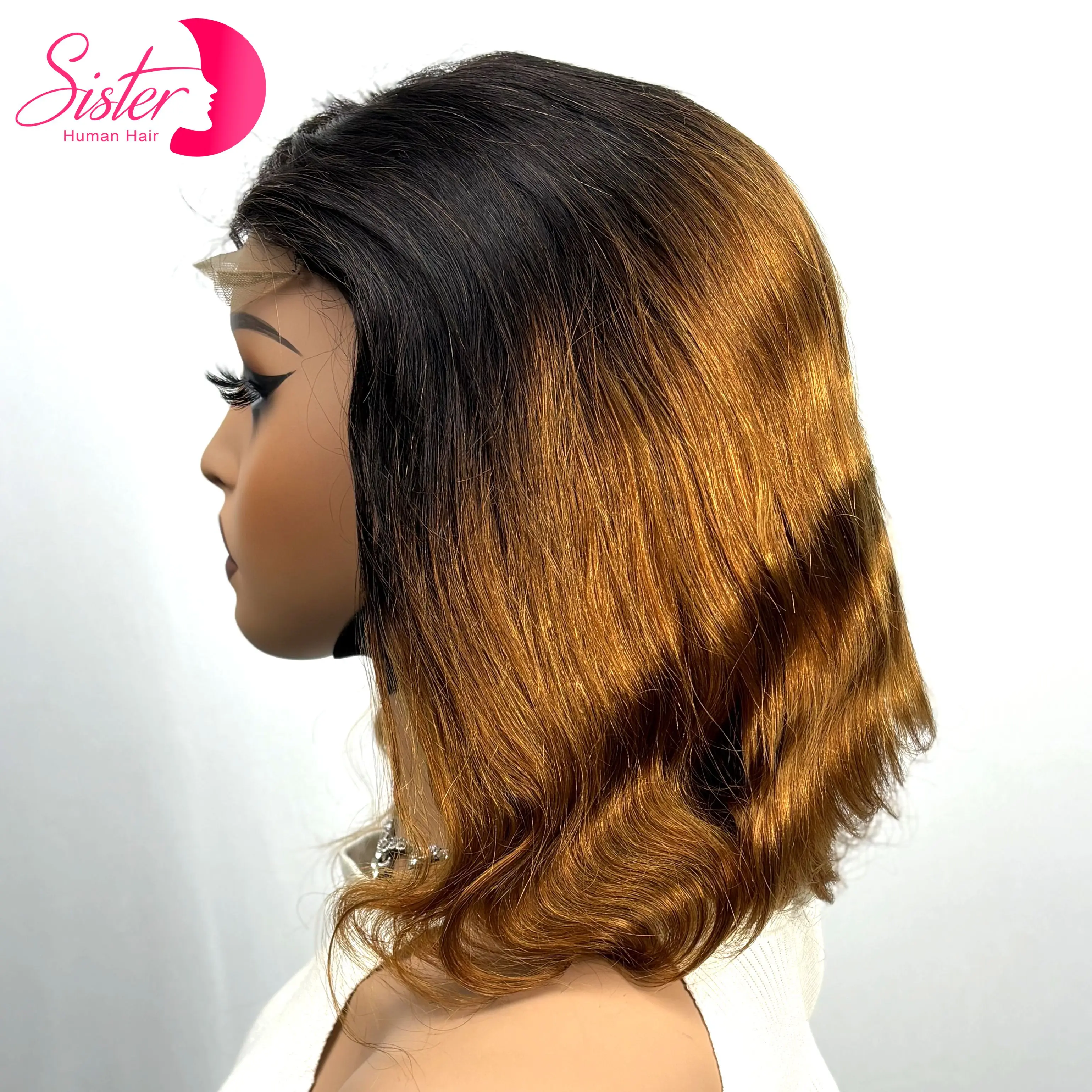 250% Density Colored Body Wave Human Hair Wigs 12inch 12A 100% Human Hair 4x4 Transparent Lace Closure Wavy Hair Wigs for Women