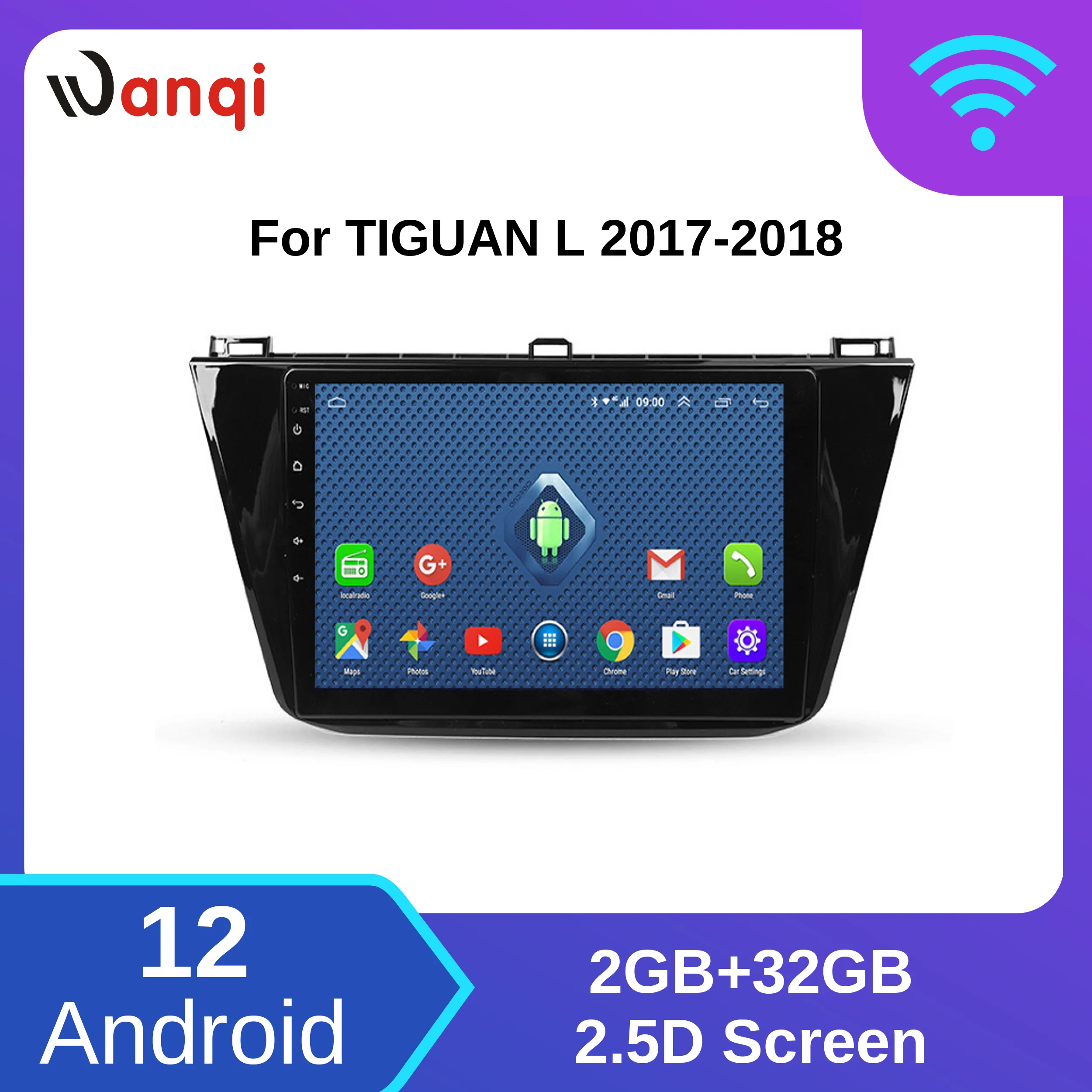 10,1 дюймовый Android 12,0 Full Touch для Tiguan L 2017-2018 автомобильный DVD мультимедийный GPS DSP AHD BT навигационная система WIFI