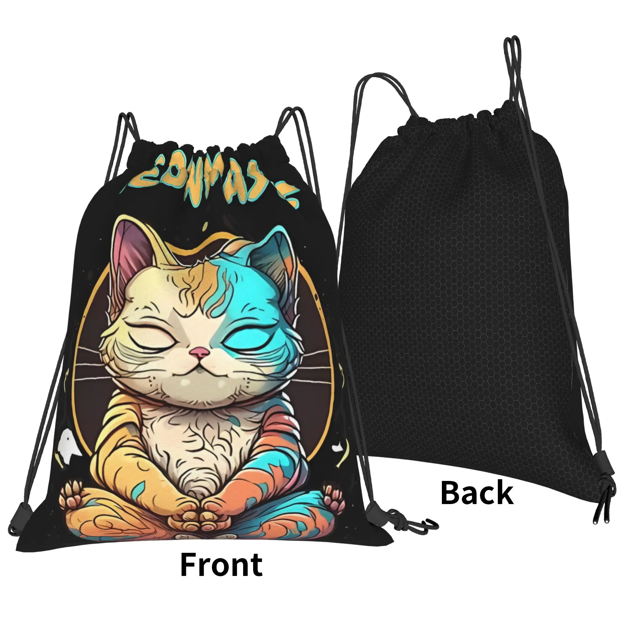 MEOWMASTE, CAT HUMOR Yoga Portable Travel Riding Gym Drawstring Storage Sporty Backpacks