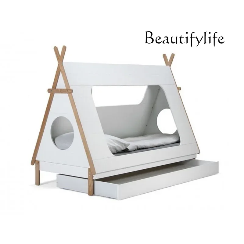 

Solid wood tent bed drag storage creative art designer home living room fashion new