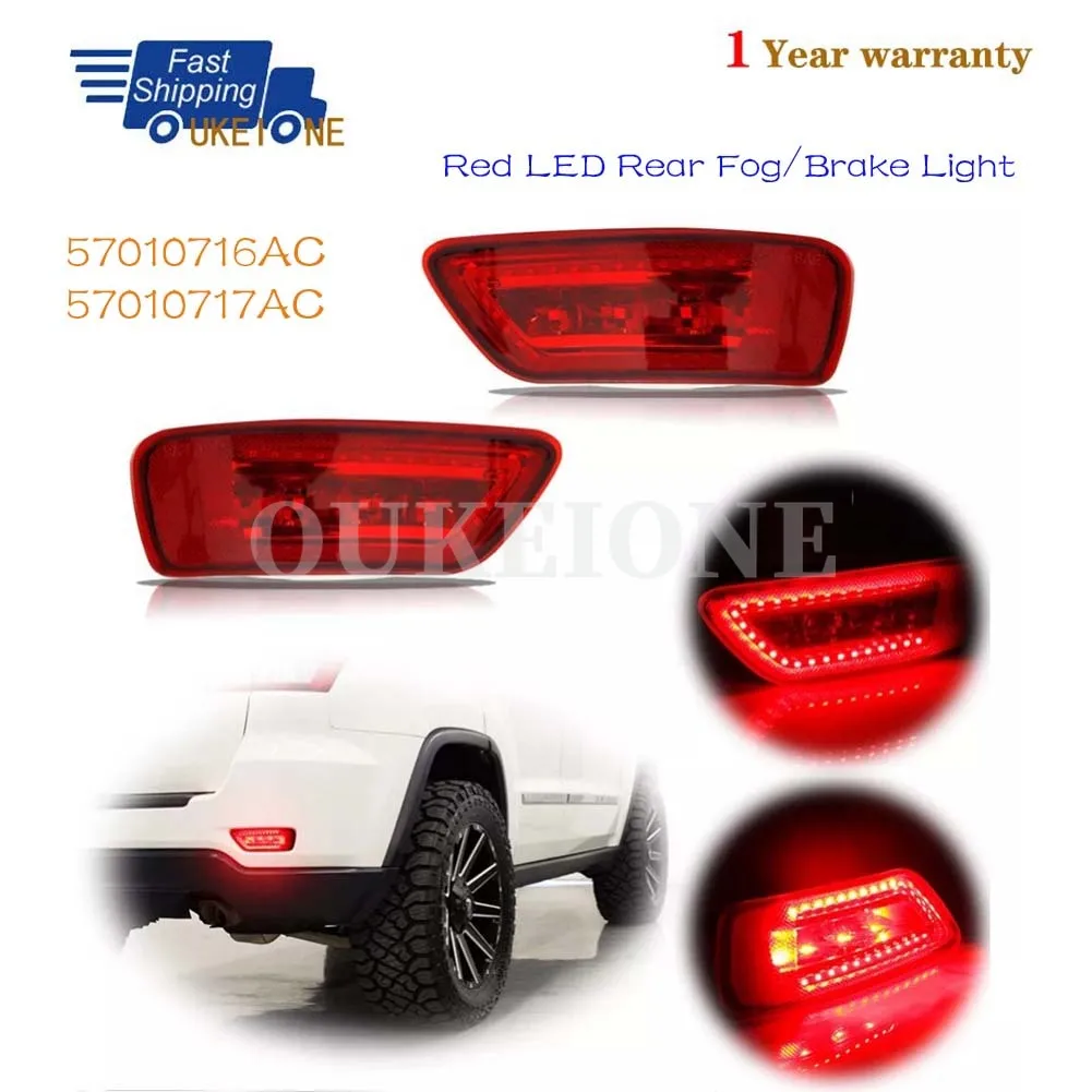 

For 2011 2012 2013 2014 Jeep Compass Grand Cherokee Red LED Rear Fog/Brake Light 57010716AC 57010717AC Car Accessories