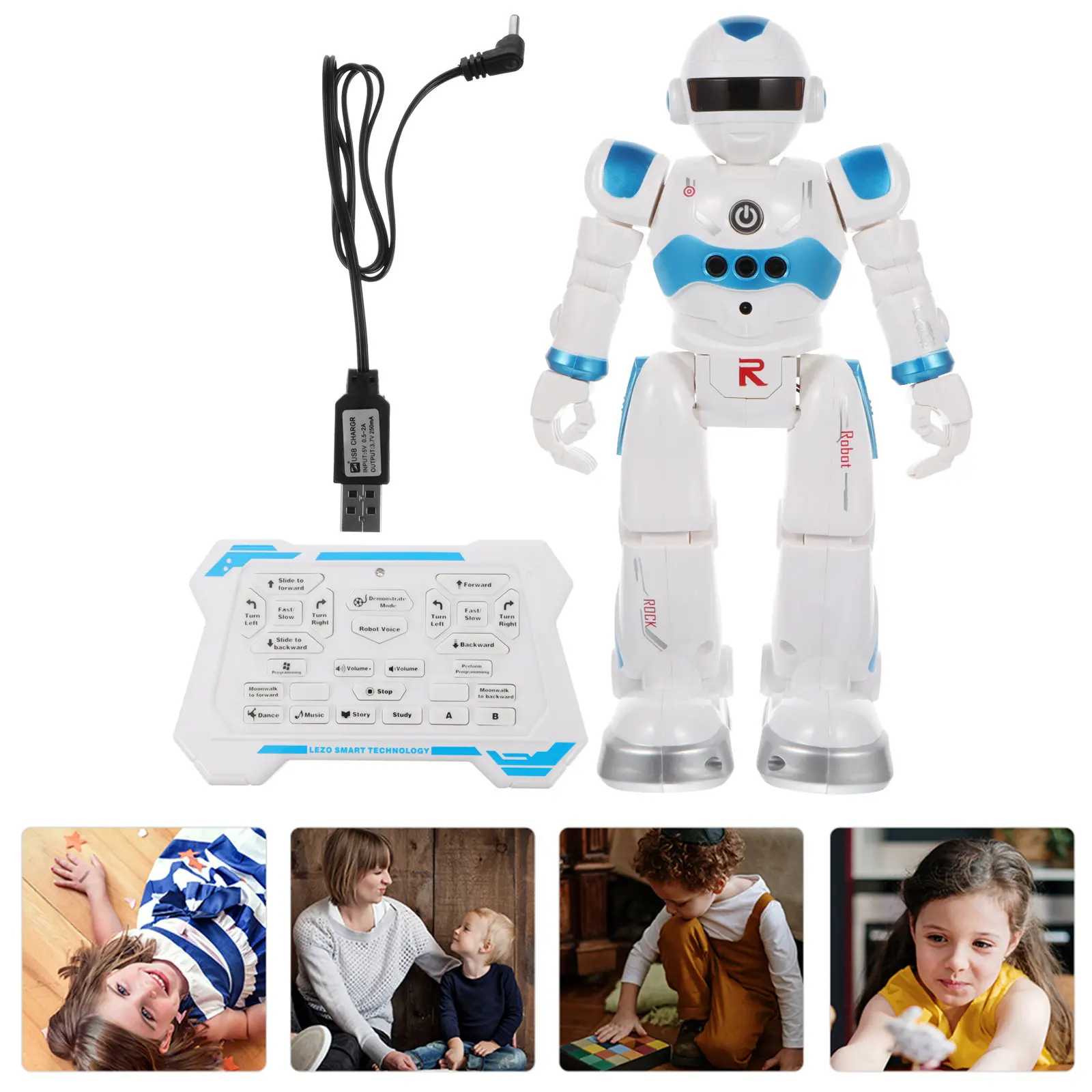 

1Set USB Charging Remote Control Robot Electronic Singing Dancing Walking Intelligent Educational Early Learning Robot for Kids