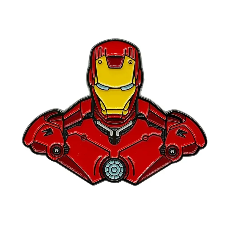 Disney Marve Collection Brooch Badge Spider Man Iron Man Captain America Hulk The Avengers Metal Enamel Lapel Pin Accessories