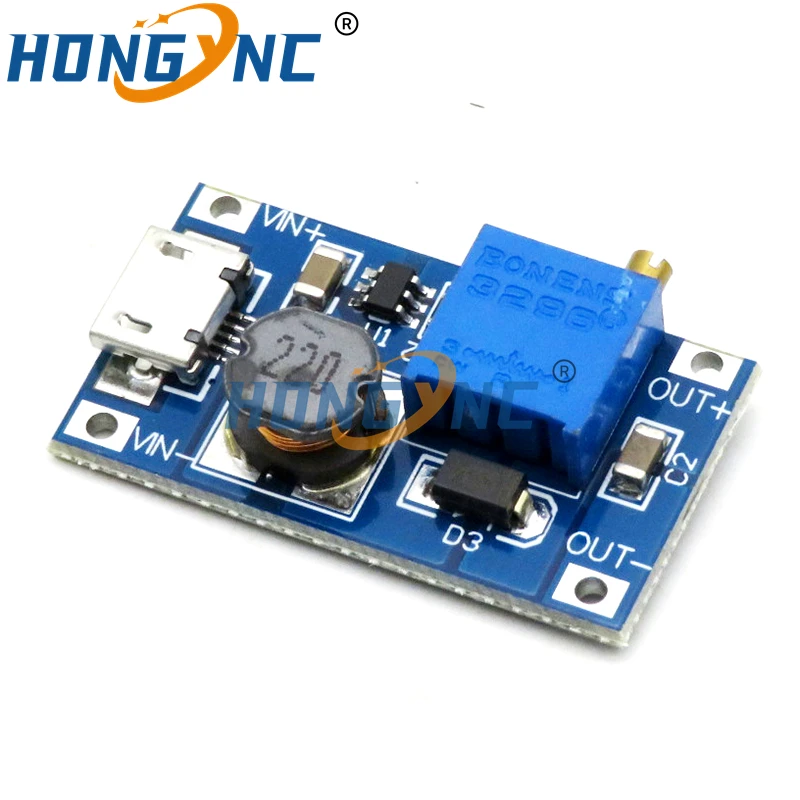 MT3608 DC-DC Adjustable Boost Module 2A Boost Plate Step Up Module TYPE-C / MICRO USB 2V-24V to 5V 9V 12V 28V TP4056 5V 1A 18650