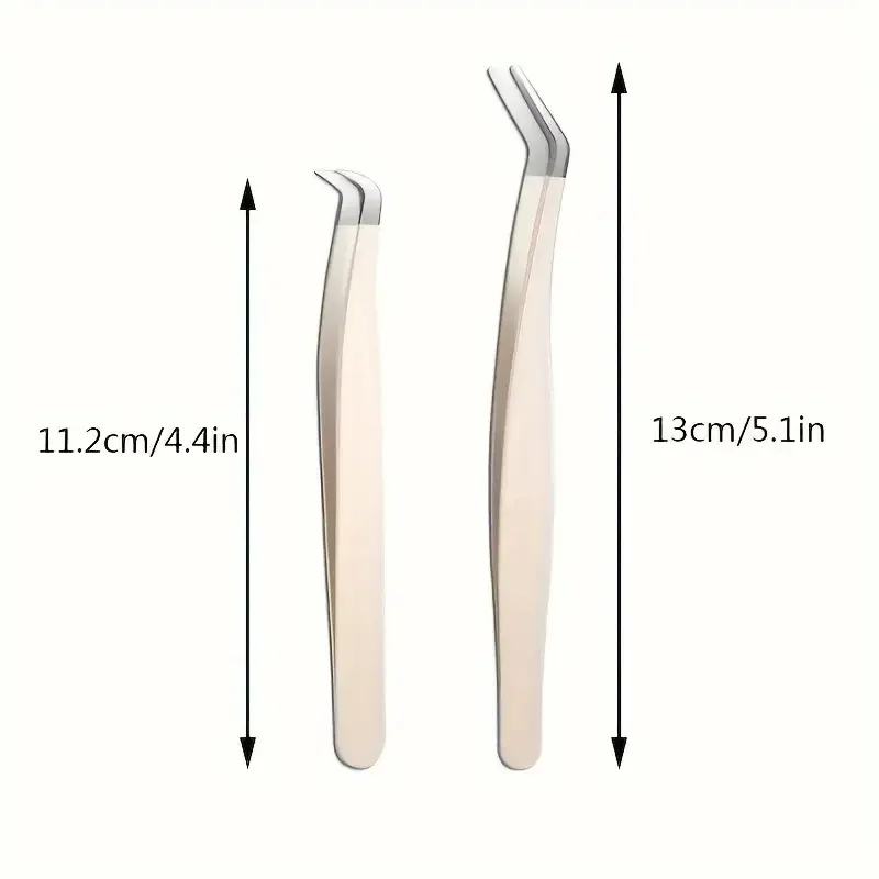 Precision Eyelash Extension Tweezers Steel Eyelash Tweezers Curved Tip Lash Applicator Pointed Mouth False Eyelash Grafting Clip