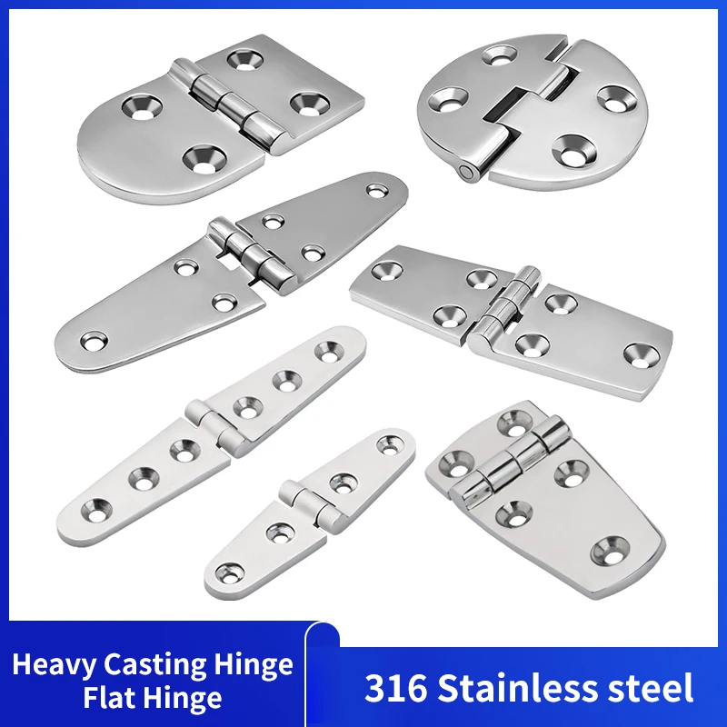 Multiple Styles Heavy Casting Hinge 316 Stainless Steel Flat Hinge 4 /5/ 6 Holes Casting Hinge for Boat Hardware