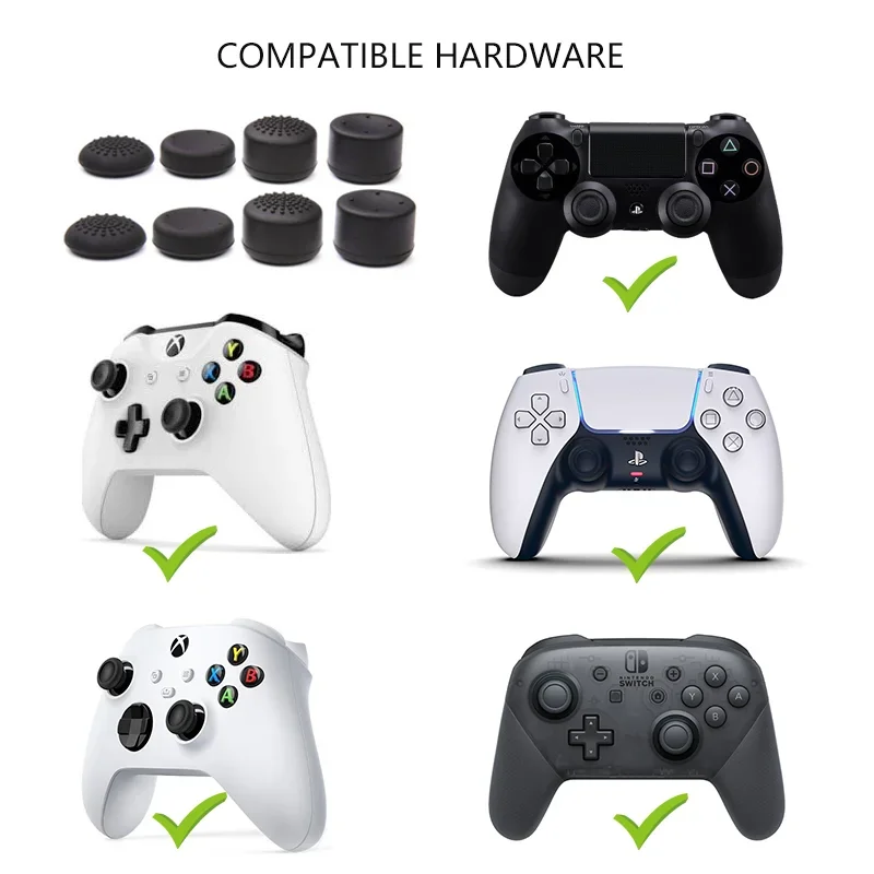 8pcs Controller Silicone Analog Thumb Stick Grip Cap for Xbox One/S/Series X S/PS5/PS4/Switch Pro Gamepad Replacement