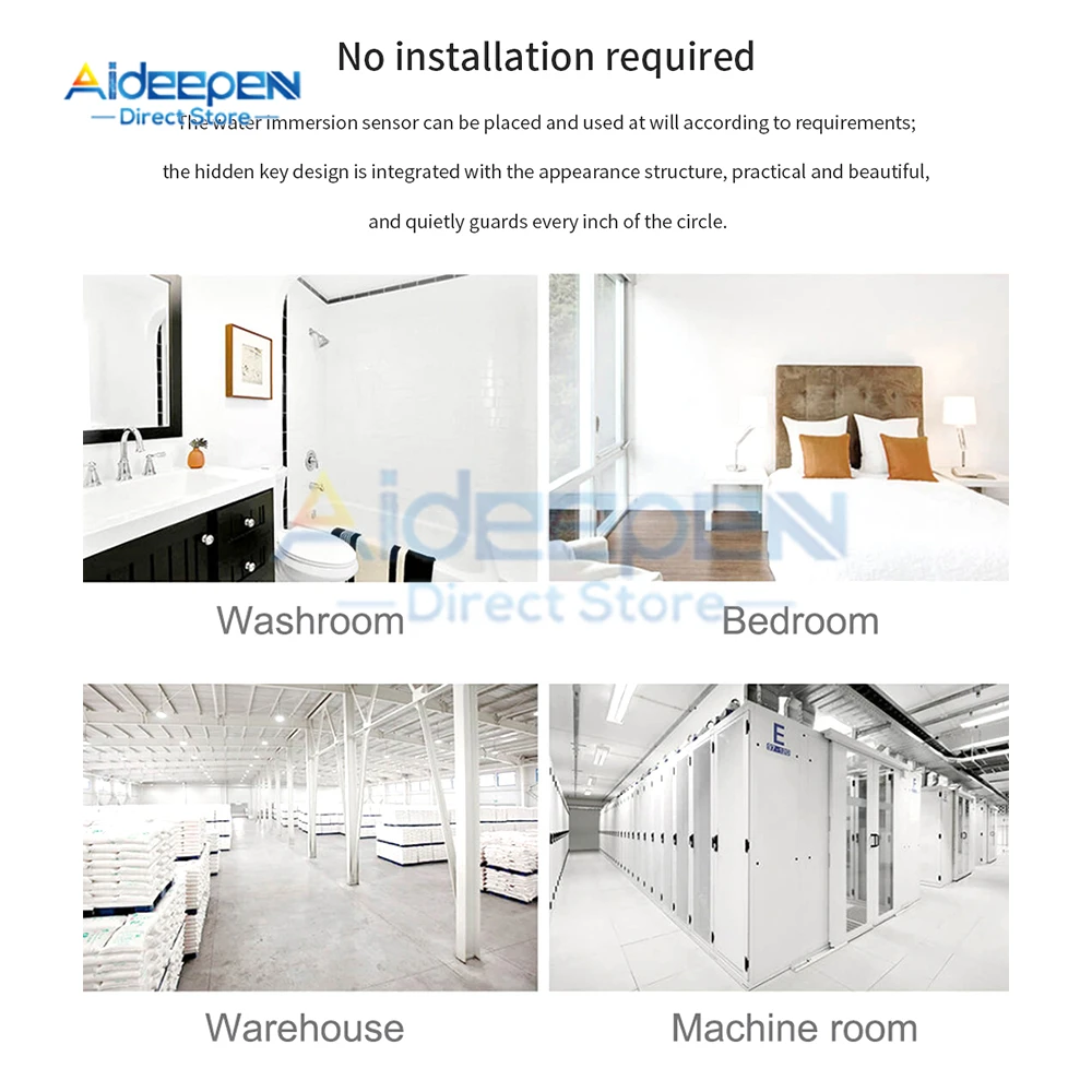 Tuya Home Alarm Water Leakage Alarm Independent WIFI/Zigbee Water Leak Sensor Detector Flood Alert Overflow Security System