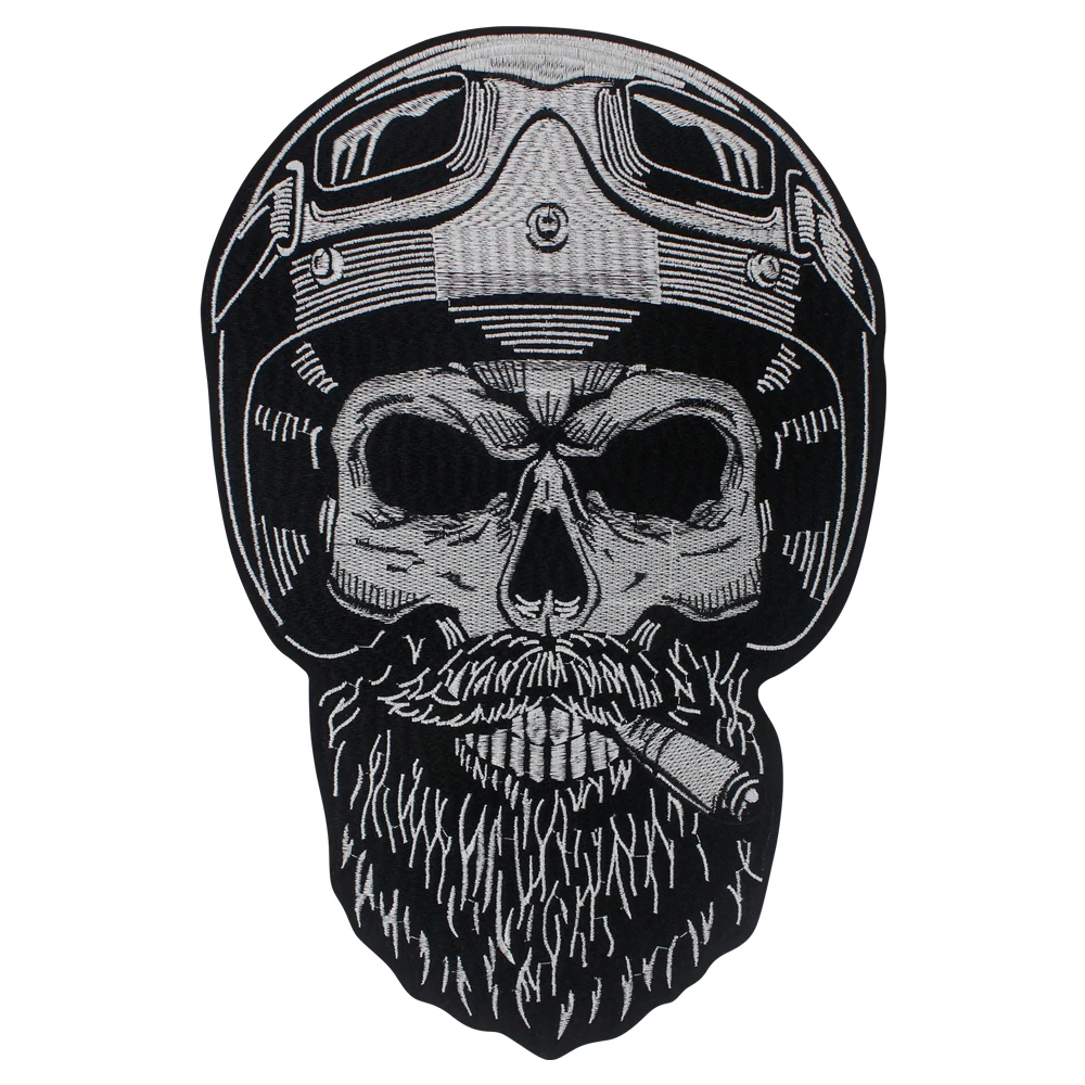 Embroidery Punk Clothes Iron on Patch Applique Helmet Goggles Skull Wrench Astronaut Badge Veil Beauty Girl Emblem
