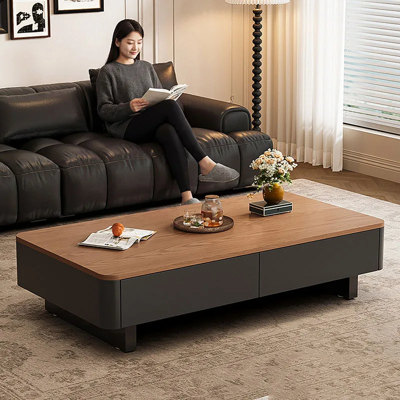 Modern Writing Side Table Dinner Moving Drawers Designer Living Room Storage Coffee Table Luxury Couchtisch Trendy Furniture