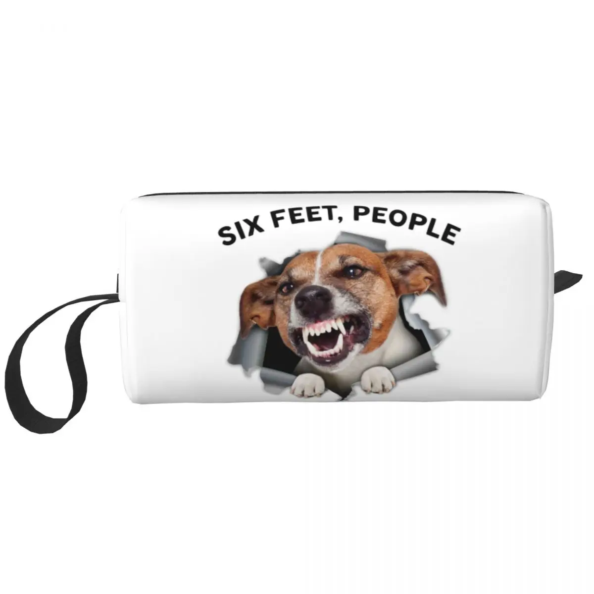 Custom Jack Russell Terrier Six Feet People Toiletry Bag for Women Cute Dog Cosmetic Makeup Ladies Beauty Storage Dopp Kit Case